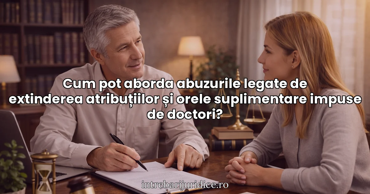 Cum pot aborda abuzurile legate de extinderea atribuțiilor și orele suplimentare impuse de doctori?