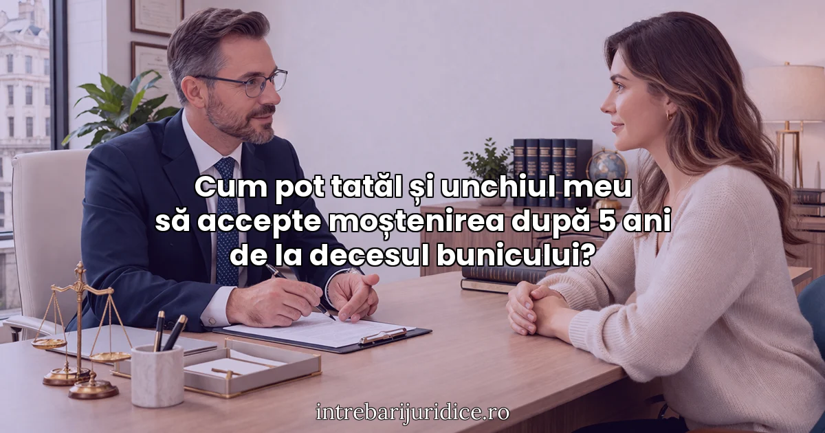 Cum pot tatăl și unchiul meu să accepte moștenirea după 5 ani de la decesul bunicului?