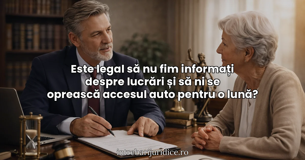 Este legal să nu fim informați despre lucrări și să ni se oprească accesul auto pentru o lună?