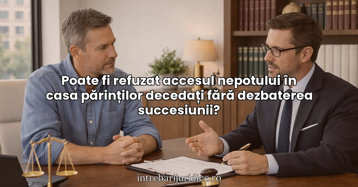 Poate fi refuzat accesul nepotului în casa părinților decedați fără dezbaterea succesiunii?
