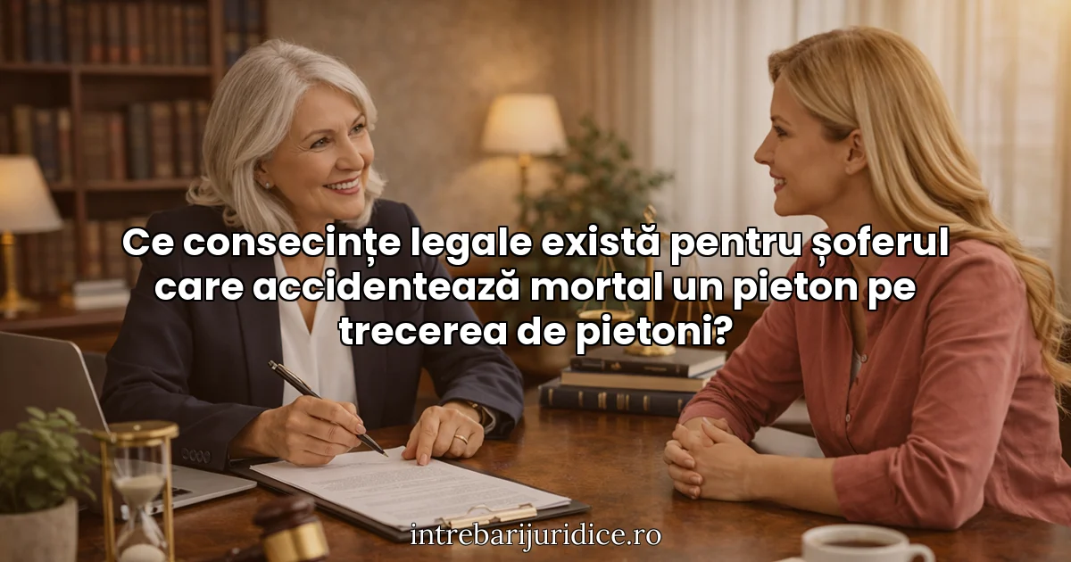 Ce consecințe legale există pentru șoferul care accidentează mortal un pieton pe trecerea de pietoni?