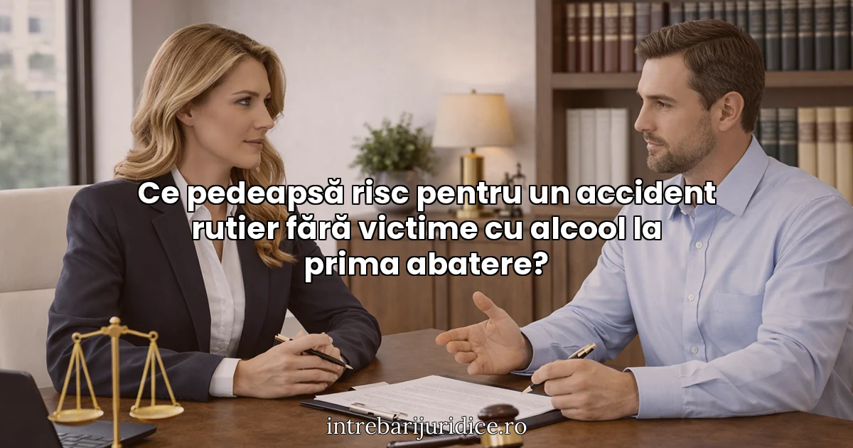 Ce pedeapsă risc pentru un accident rutier fără victime cu alcool la prima abatere?