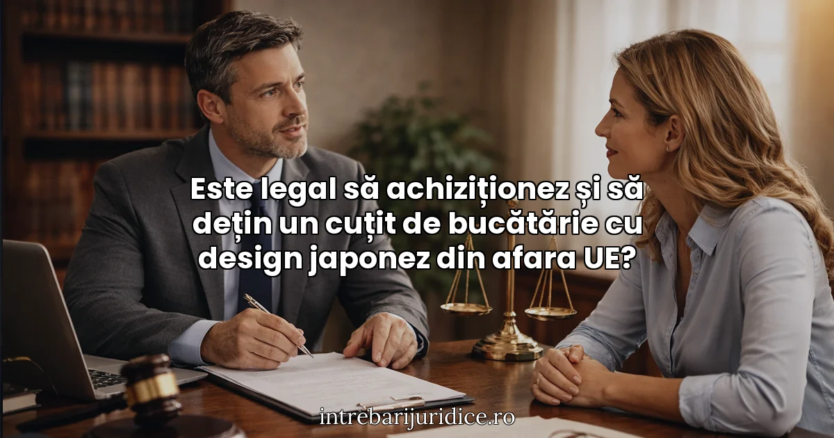 Este legal să achiziționez și să dețin un cuțit de bucătărie cu design japonez din afara UE?