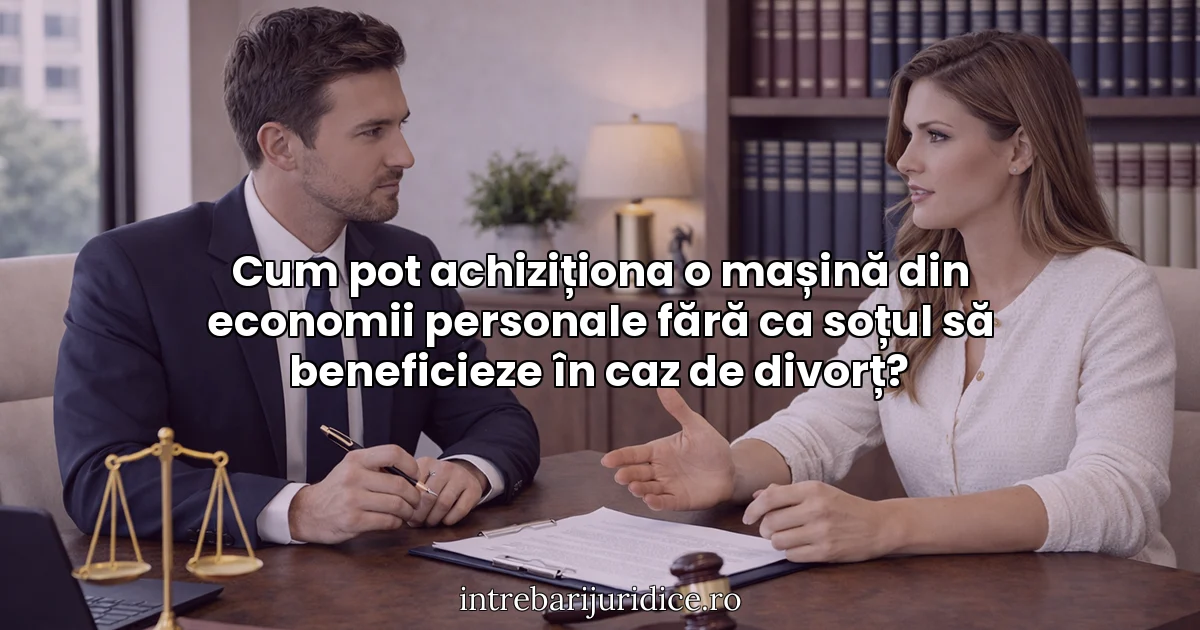 Cum pot achiziționa o mașină din economii personale fără ca soțul să beneficieze în caz de divorț?