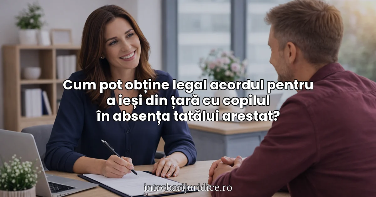 Cum pot obține legal acordul pentru a ieși din țară cu copilul în absența tatălui arestat?