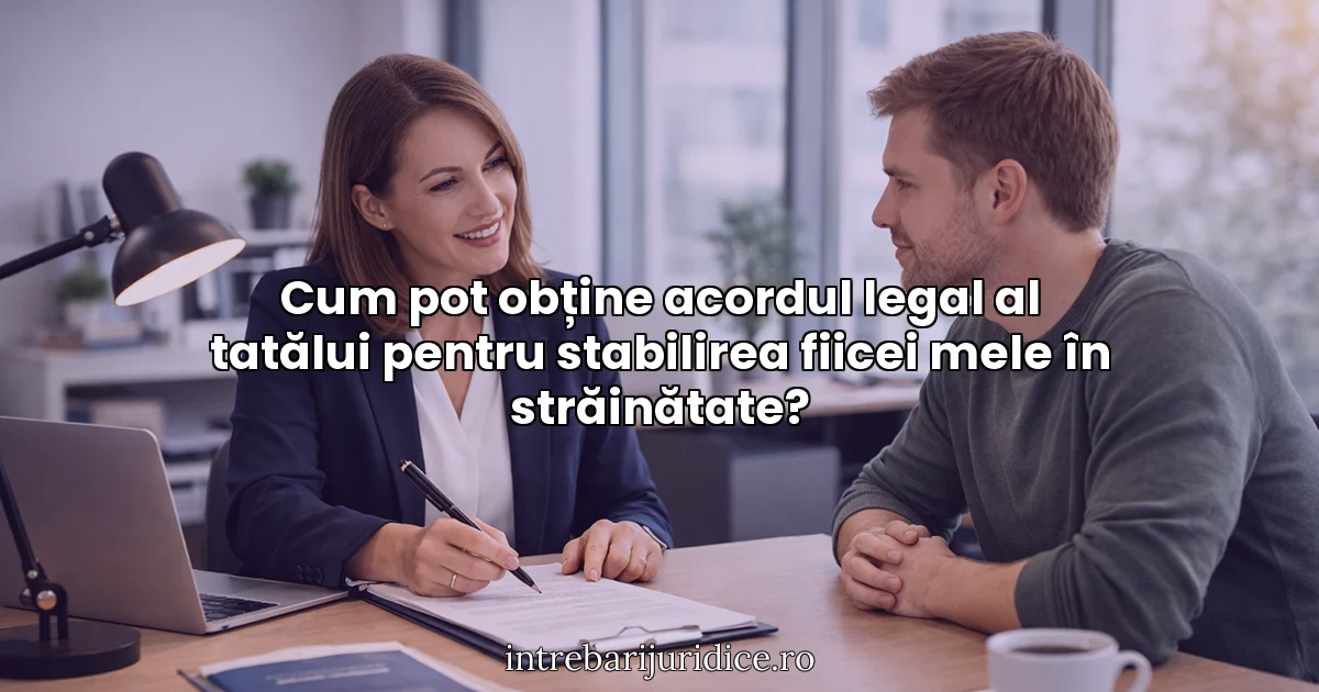 Cum pot obține acordul legal al tatălui pentru stabilirea fiicei mele în străinătate?