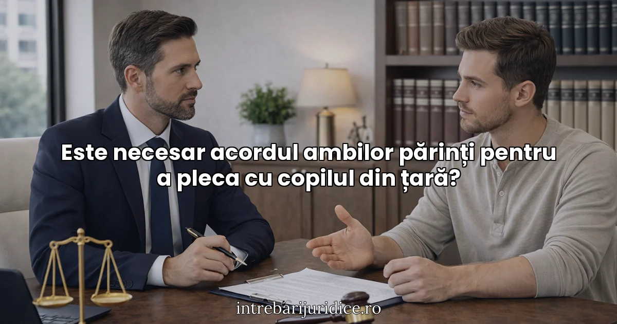 Este necesar acordul ambilor părinți pentru a pleca cu copilul din țară?