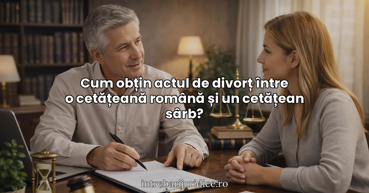 Cum obțin actul de divorț între o cetățeană română și un cetățean sârb?