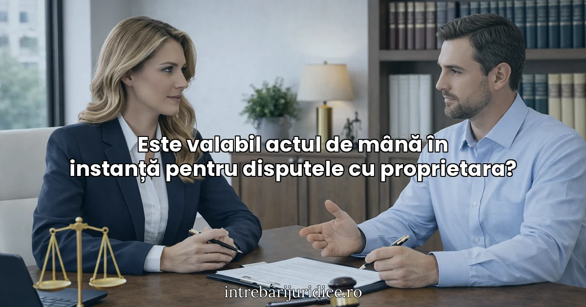 Este valabil actul de mână în instanță pentru disputele cu proprietara?
