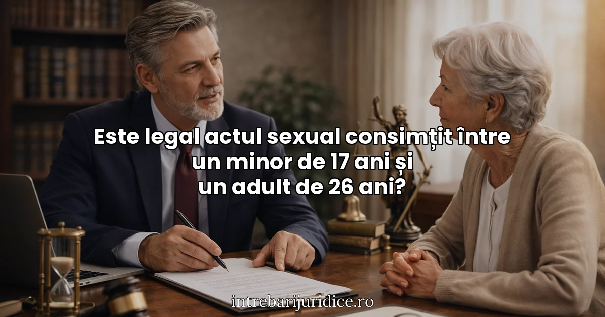Este legal actul sexual consimțit între un minor de 17 ani și un adult de 26 ani?
