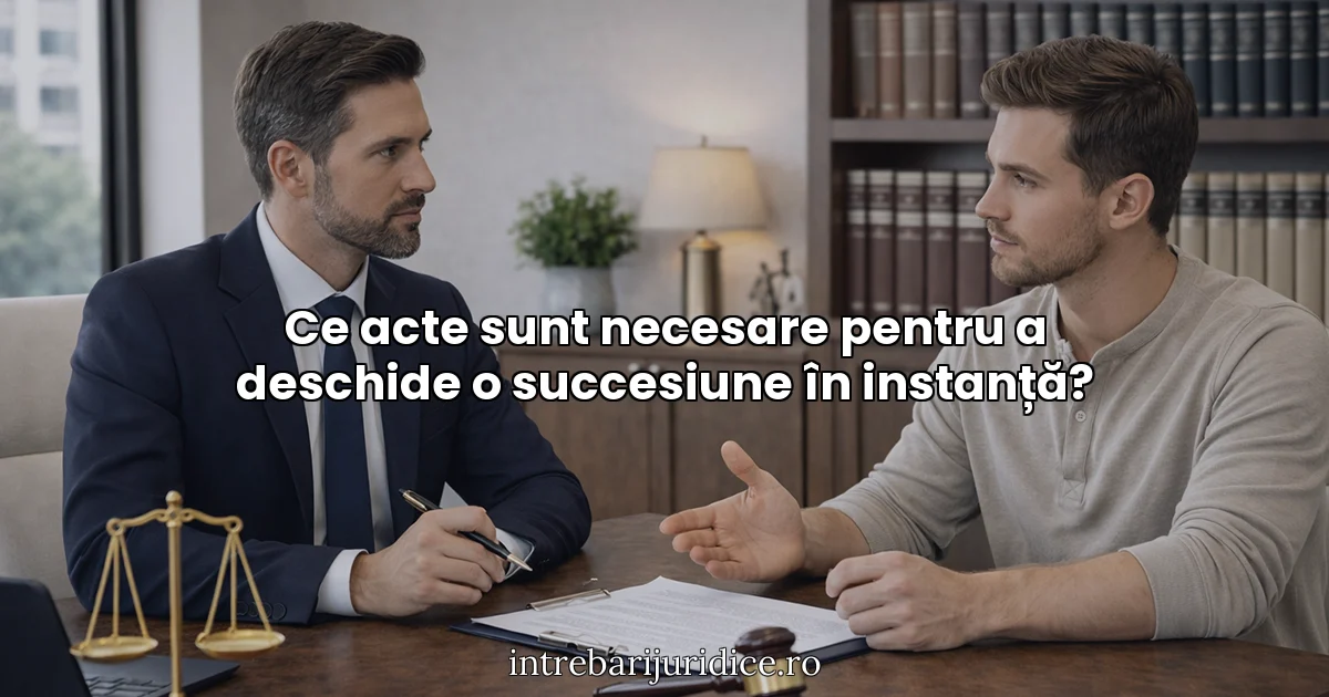 Ce acte sunt necesare pentru a deschide o succesiune în instanță?