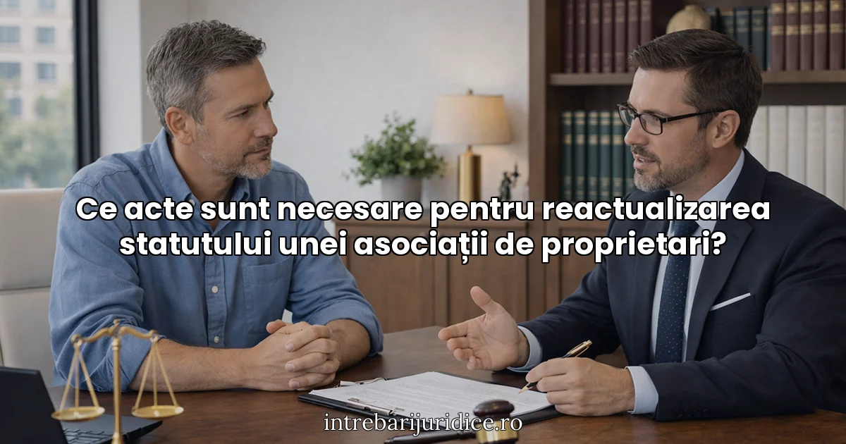 Ce acte sunt necesare pentru reactualizarea statutului unei asociații de proprietari?