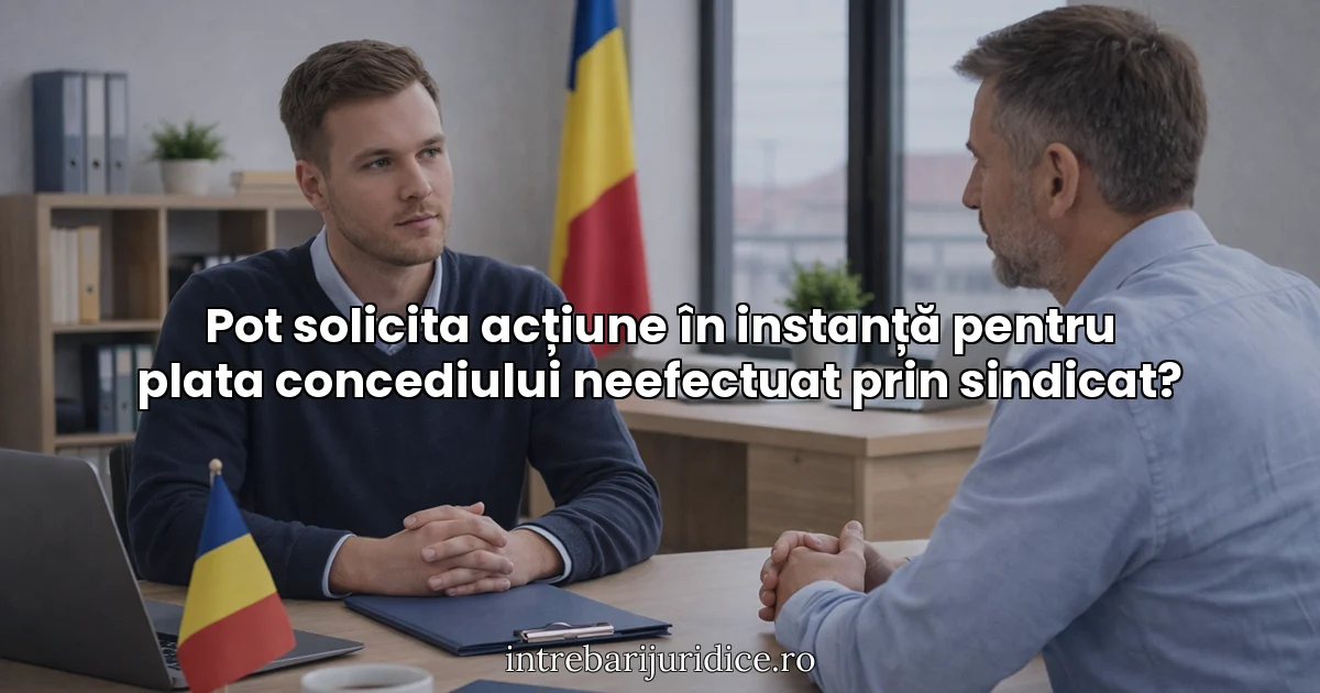 Pot solicita acțiune în instanță pentru plata concediului neefectuat prin sindicat?
