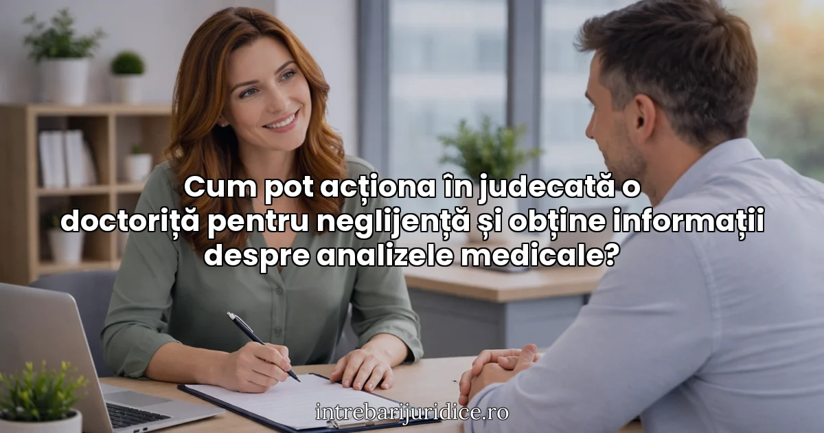 Cum pot acționa în judecată o doctoriță pentru neglijență și obține informații despre analizele medicale?
