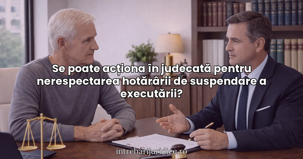 Se poate acționa în judecată pentru nerespectarea hotărârii de suspendare a executării?