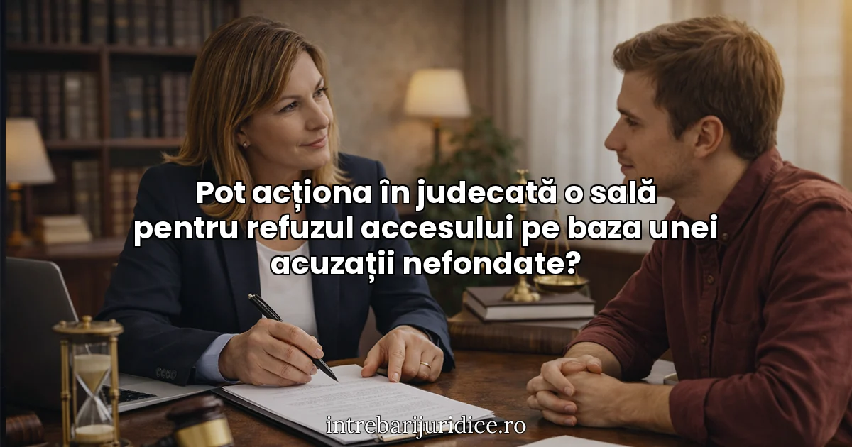 Pot acționa în judecată o sală pentru refuzul accesului pe baza unei acuzații nefondate?