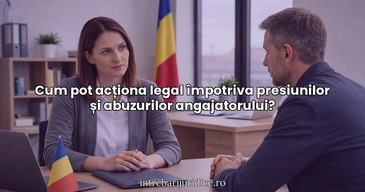 Cum pot acționa legal împotriva presiunilor și abuzurilor angajatorului?