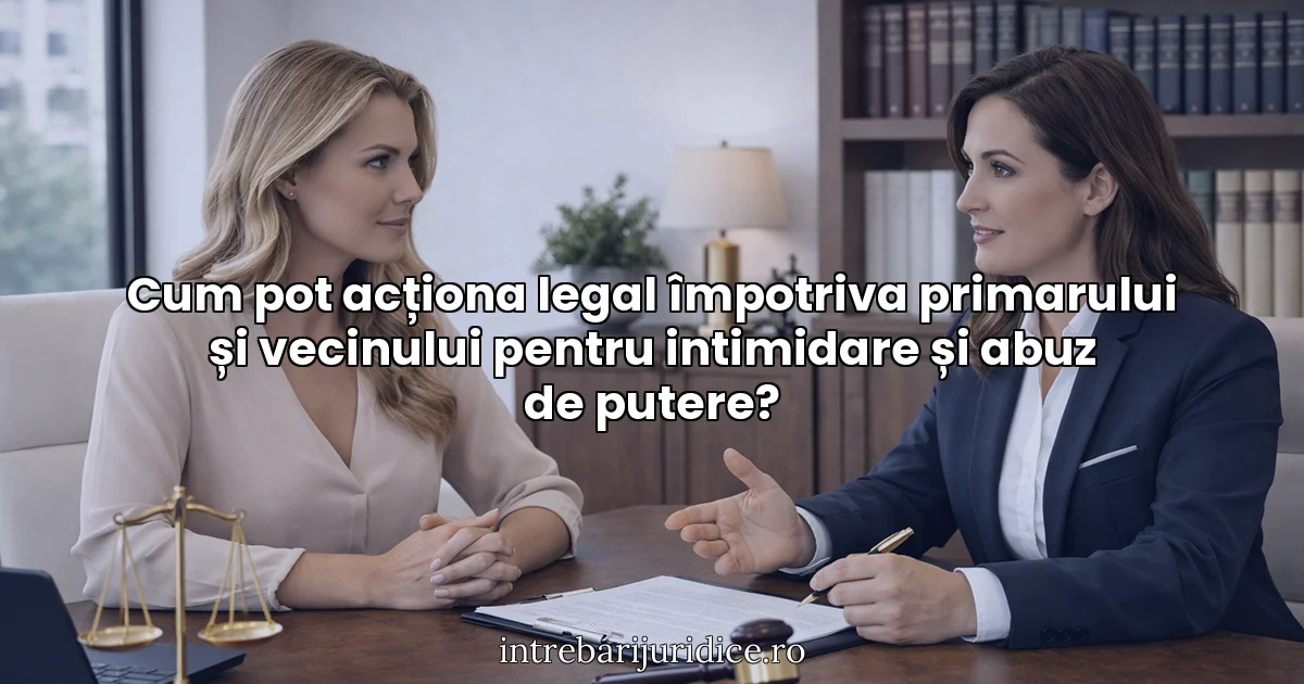 Cum pot acționa legal împotriva primarului și vecinului pentru intimidare și abuz de putere?