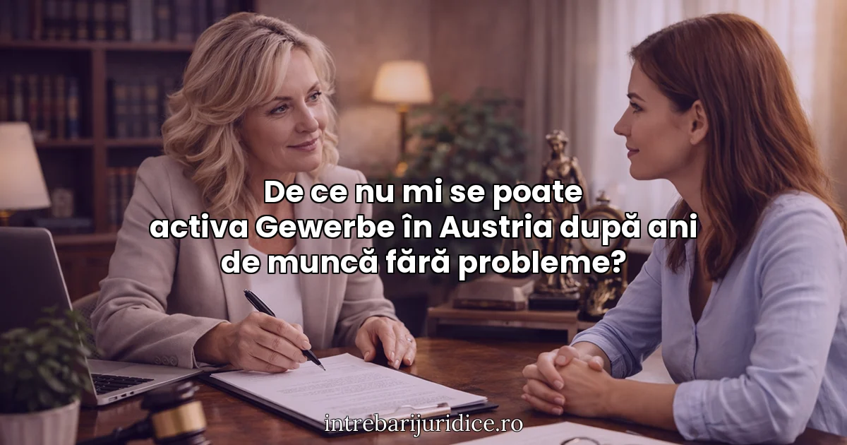 De ce nu mi se poate activa Gewerbe în Austria după ani de muncă fără probleme?