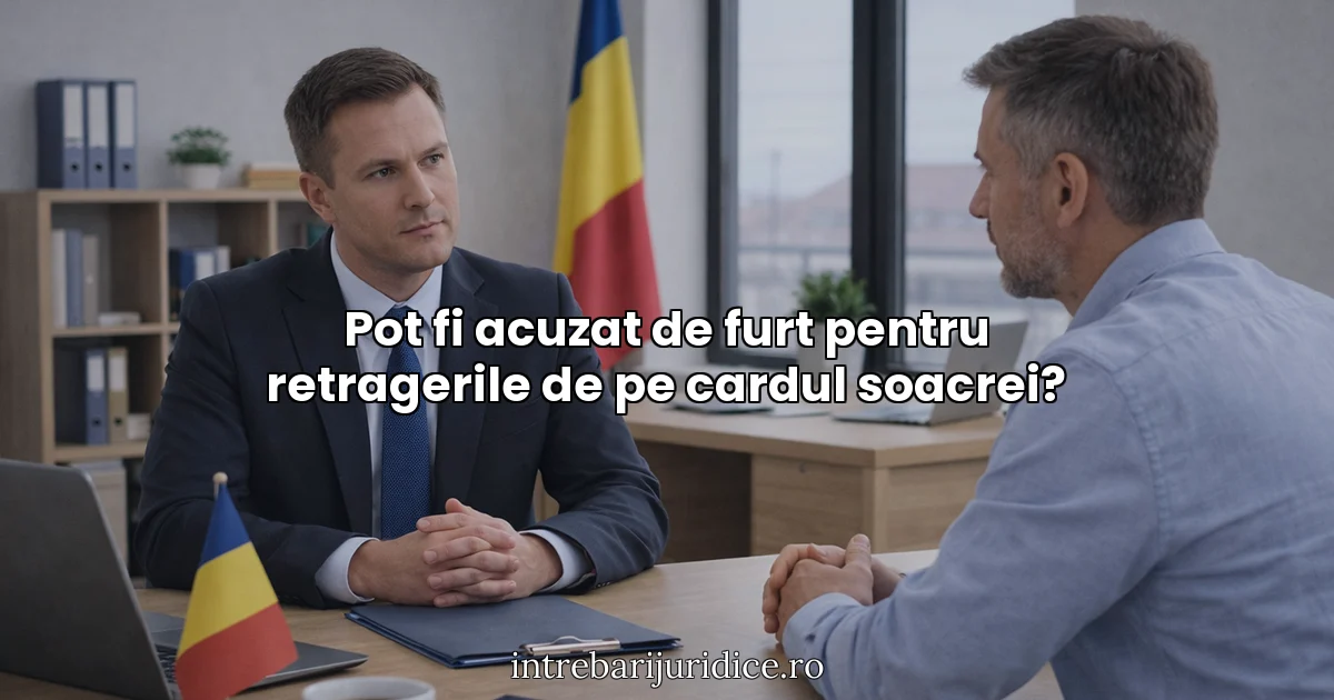 Pot fi acuzat de furt pentru retragerile de pe cardul soacrei?
