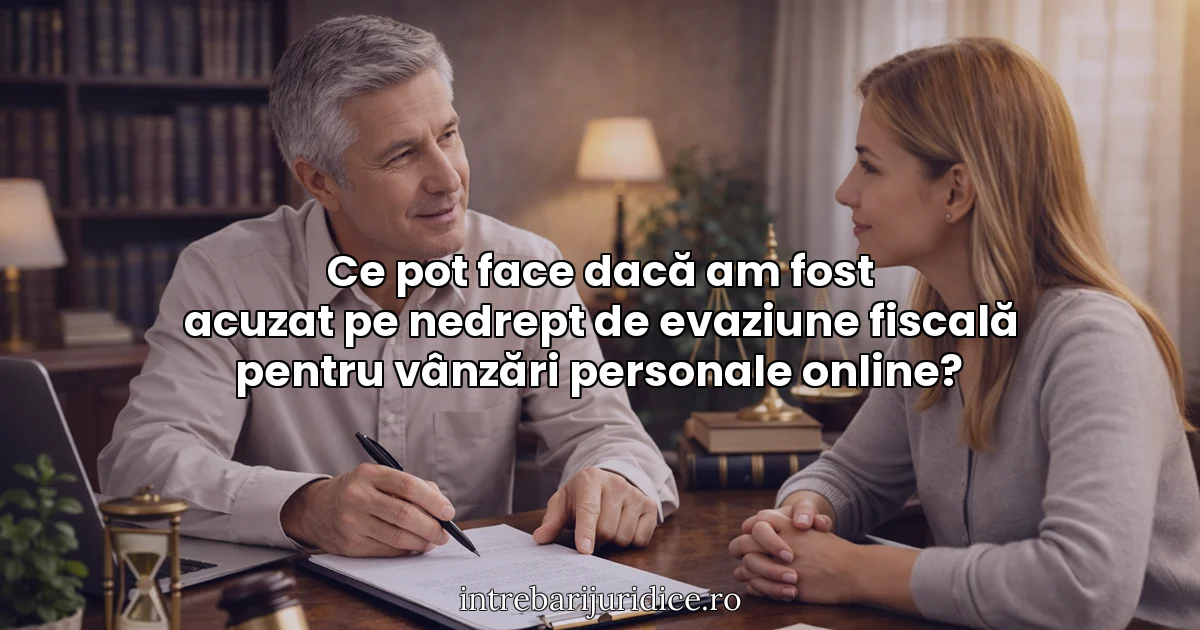 Ce pot face dacă am fost acuzat pe nedrept de evaziune fiscală pentru vânzări personale online?