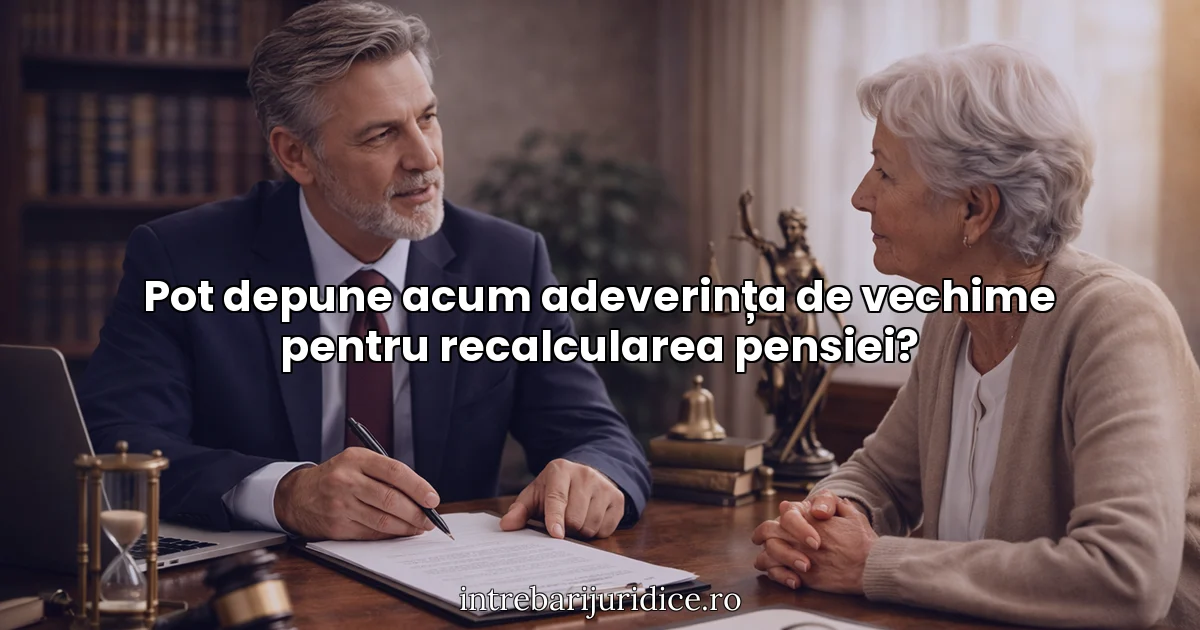 Pot depune acum adeverința de vechime pentru recalcularea pensiei?
