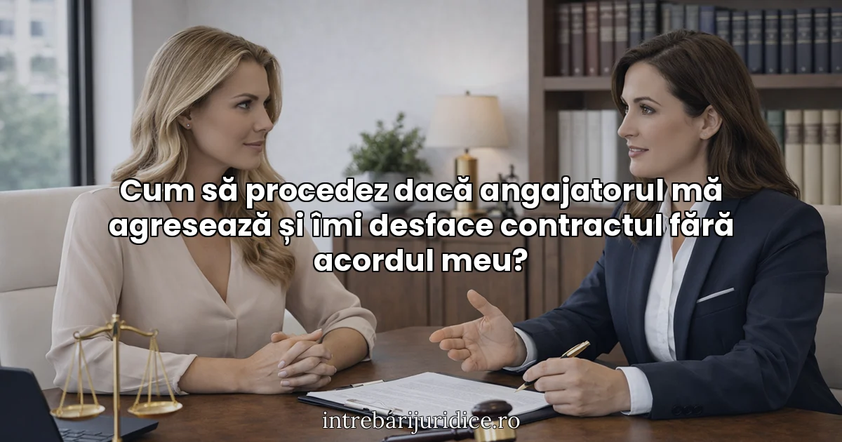 Cum să procedez dacă angajatorul mă agresează și îmi desface contractul fără acordul meu?