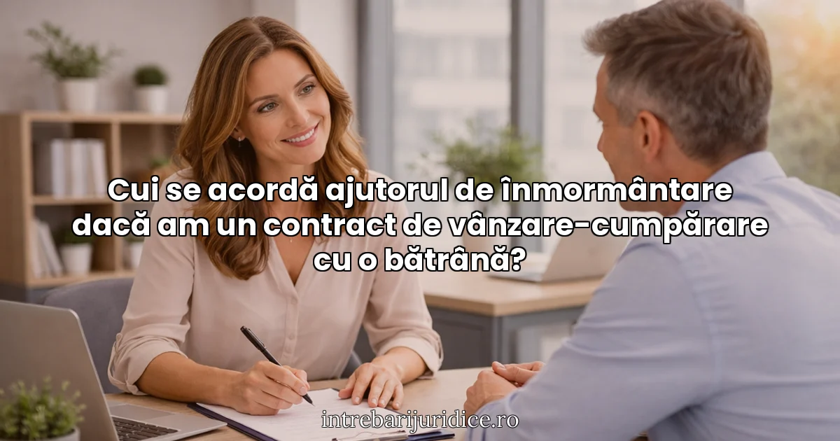 Cui se acordă ajutorul de înmormântare dacă am un contract de vânzare-cumpărare cu o bătrână?