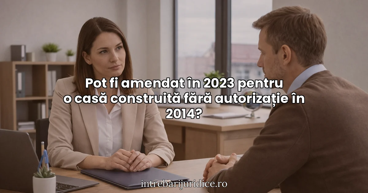 Pot fi amendat în 2023 pentru o casă construită fără autorizație în 2014?
