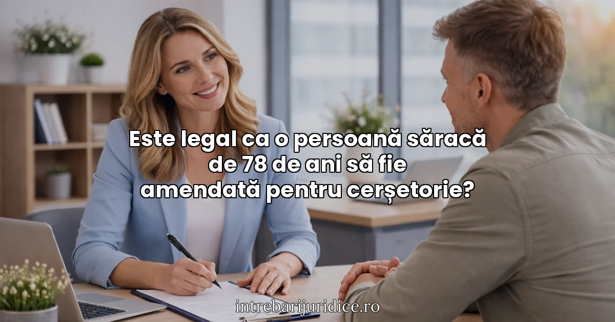 Este legal ca o persoană săracă de 78 de ani să fie amendată pentru cerșetorie?