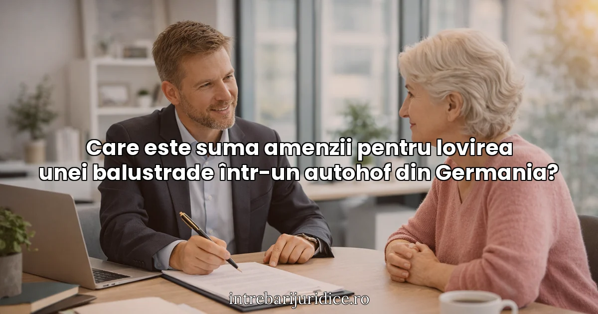 Care este suma amenzii pentru lovirea unei balustrade într-un autohof din Germania?