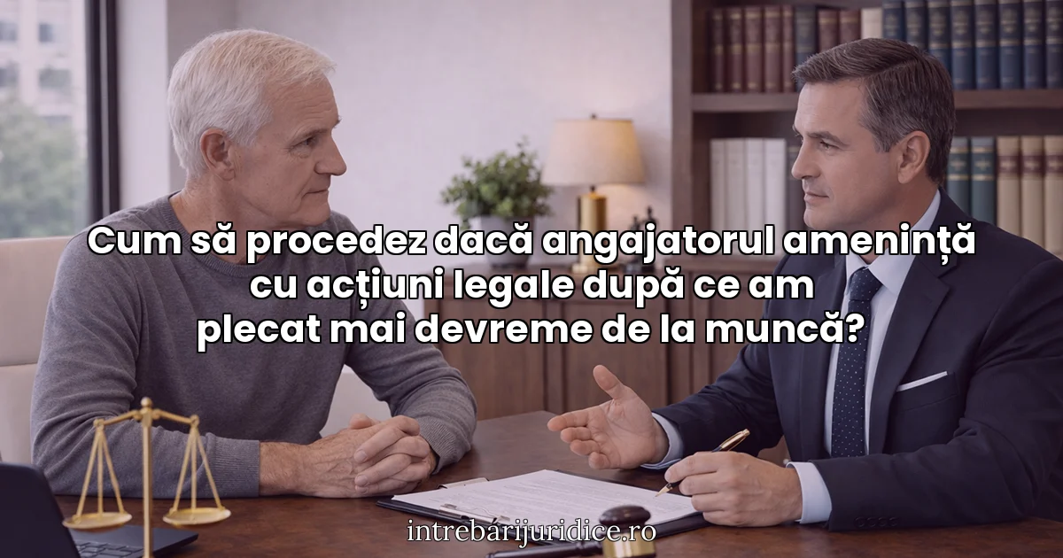 Cum să procedez dacă angajatorul amenință cu acțiuni legale după ce am plecat mai devreme de la muncă?