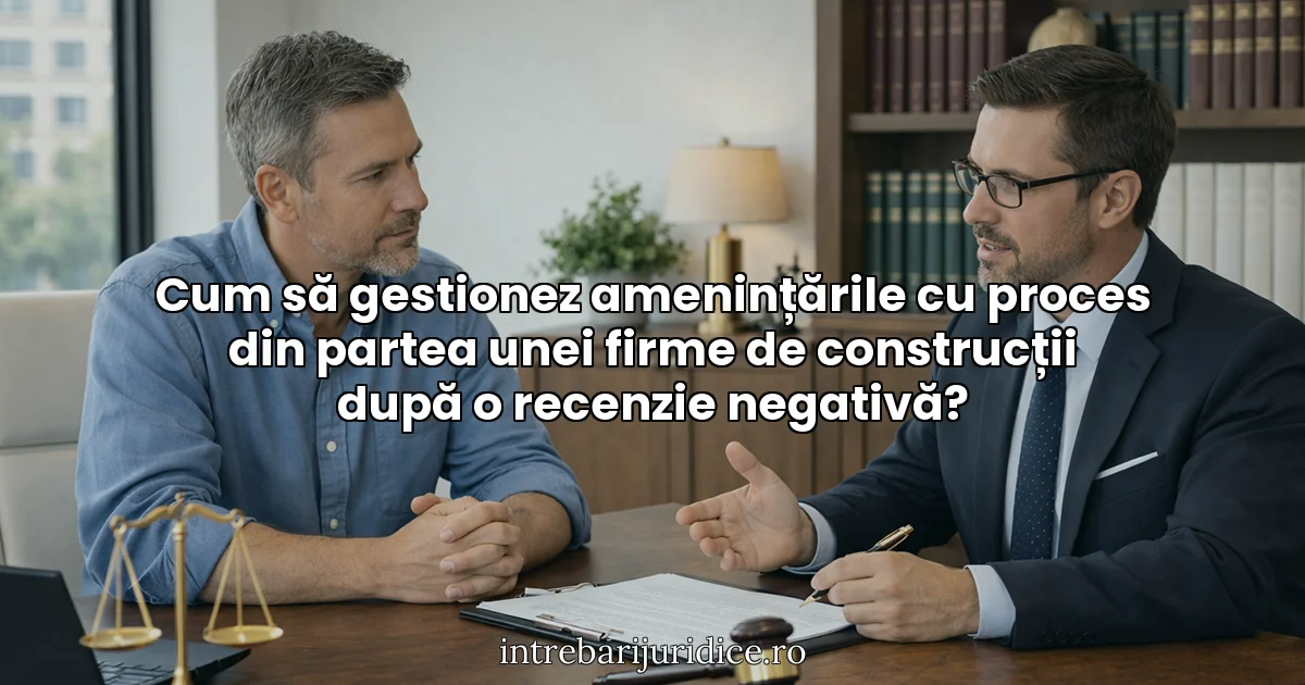 Cum să gestionez amenințările cu proces din partea unei firme de construcții după o recenzie negativă?