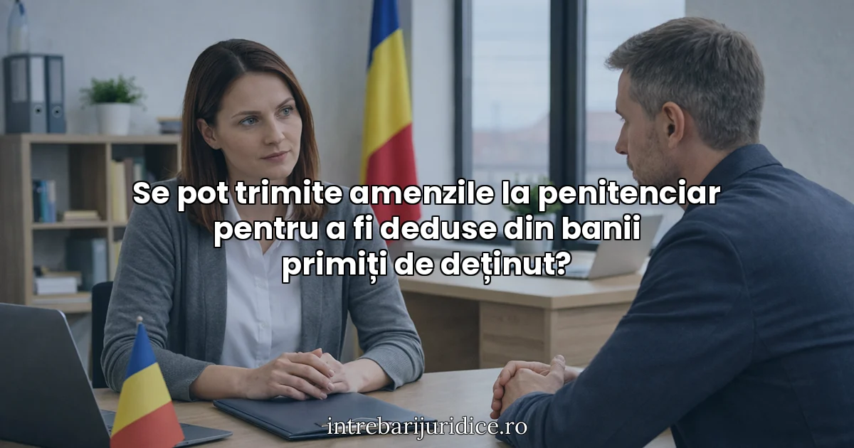 Se pot trimite amenzile la penitenciar pentru a fi deduse din banii primiți de deținut?