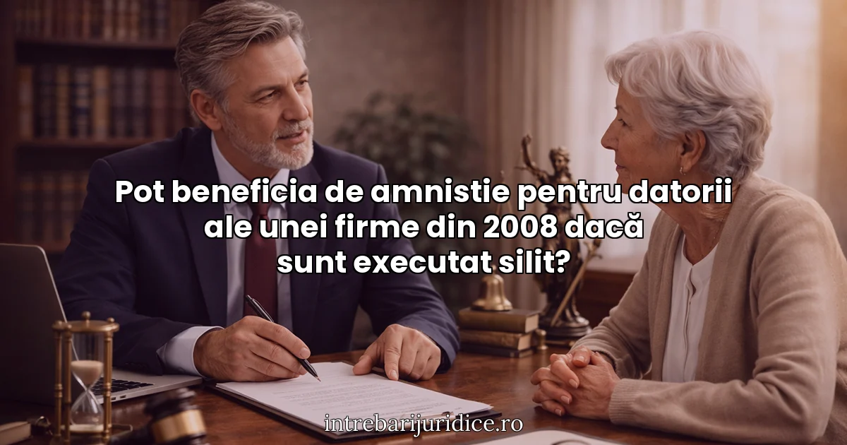 Pot beneficia de amnistie pentru datorii ale unei firme din 2008 dacă sunt executat silit?