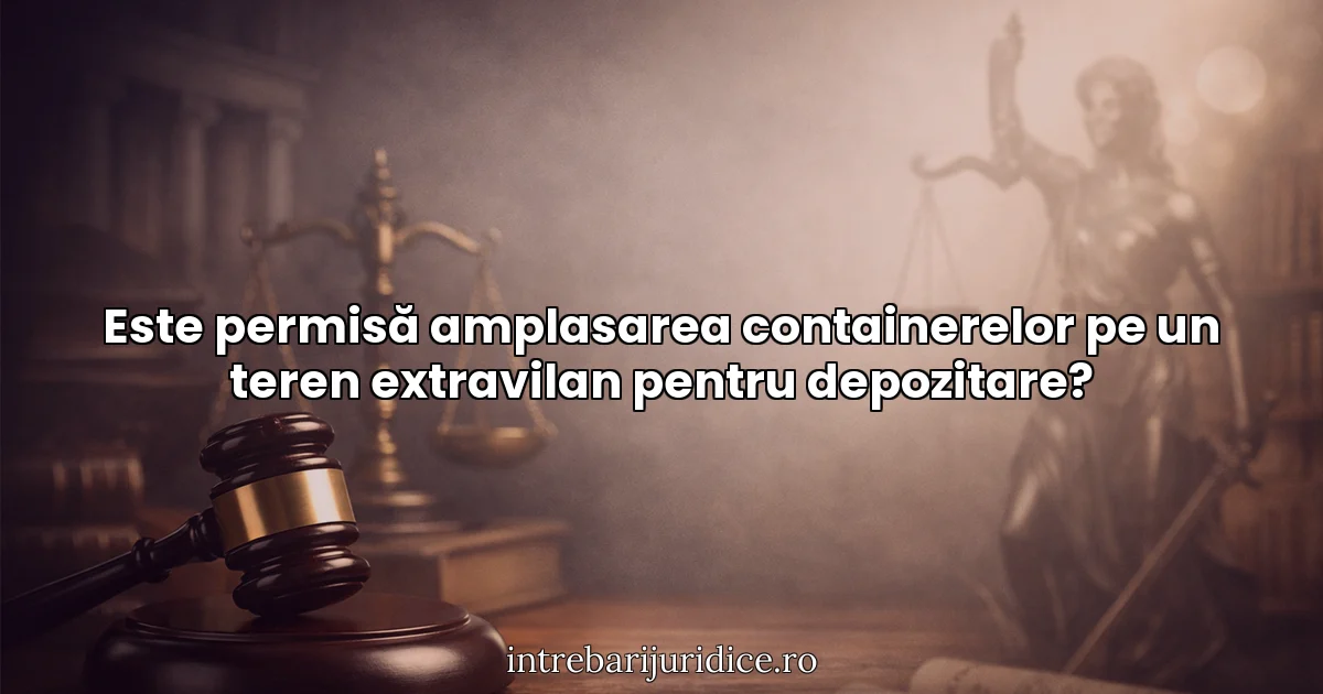 Este permisă amplasarea containerelor pe un teren extravilan pentru depozitare?