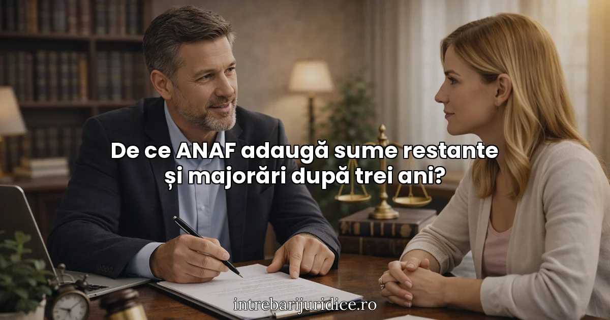 De ce ANAF adaugă sume restante și majorări după trei ani?
