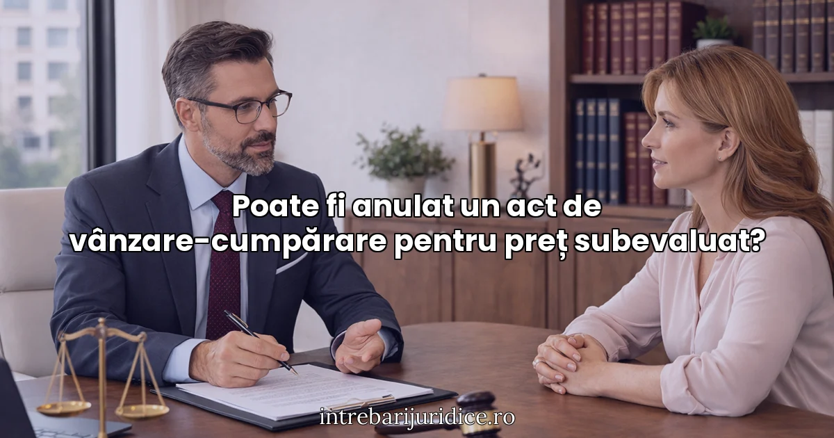 Poate fi anulat un act de vânzare-cumpărare pentru preț subevaluat?