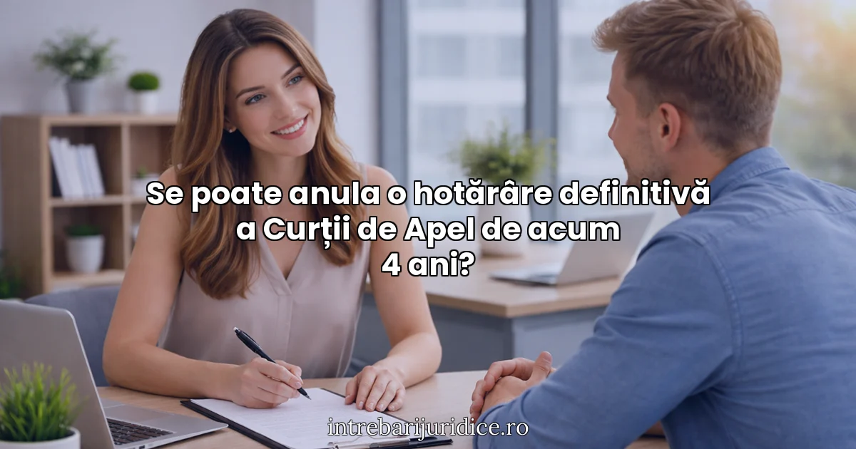 Se poate anula o hotărâre definitivă a Curții de Apel de acum 4 ani?