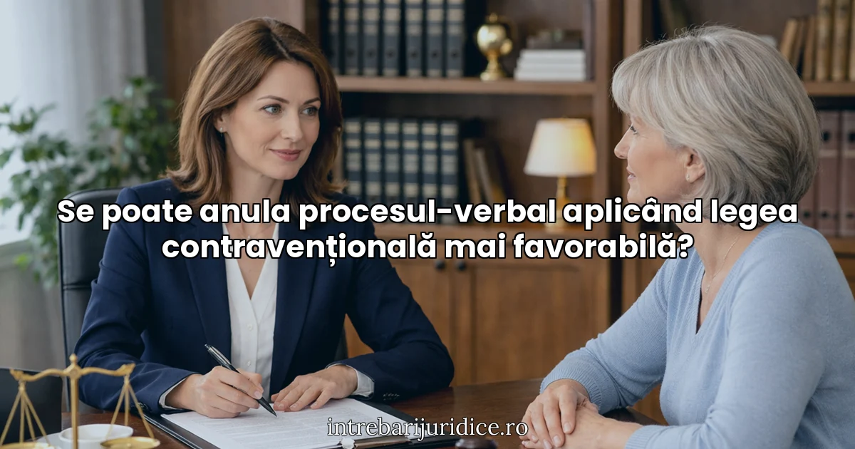 Se poate anula procesul-verbal aplicând legea contravențională mai favorabilă?