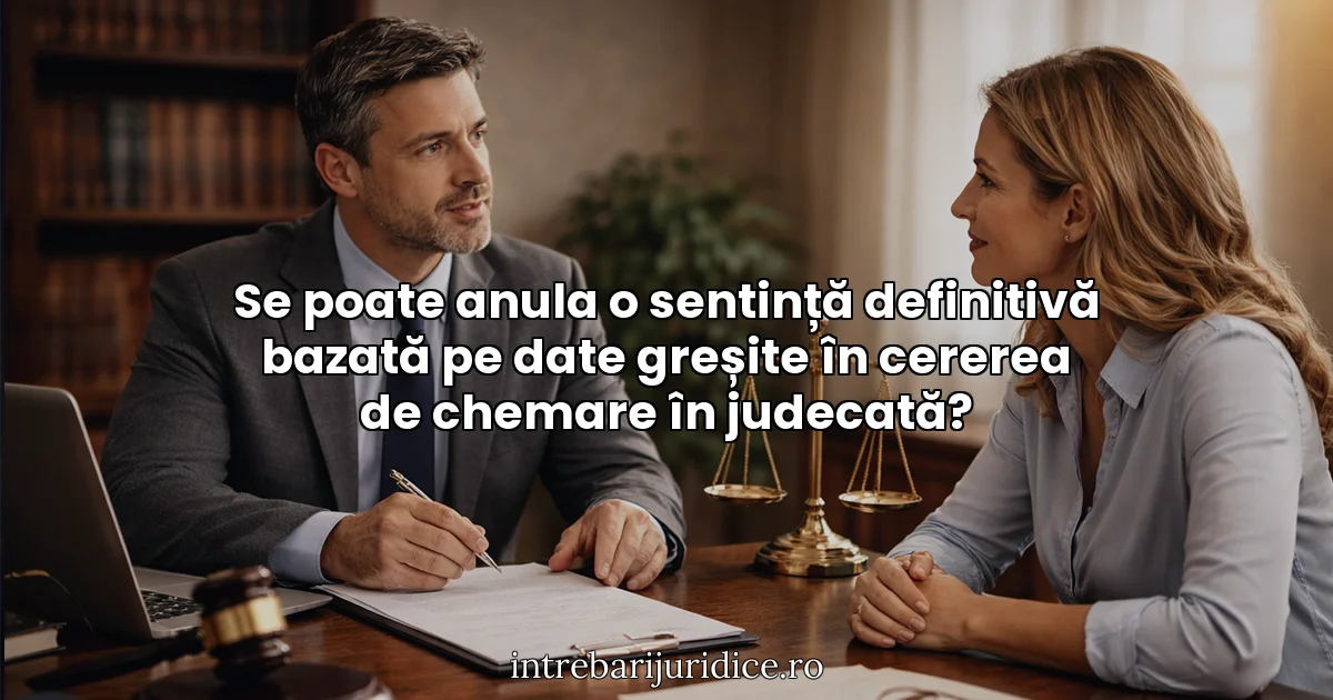 Se poate anula o sentință definitivă bazată pe date greșite în cererea de chemare în judecată?