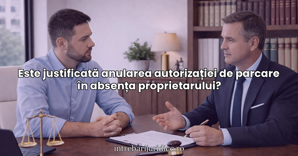 Este justificată anularea autorizației de parcare în absența proprietarului?