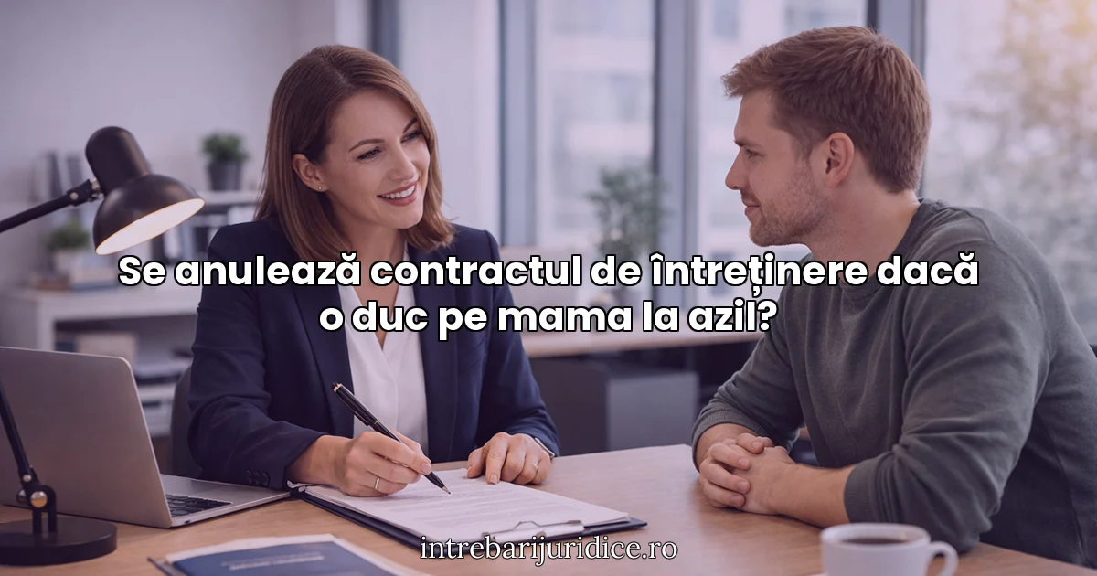 Se anulează contractul de întreținere dacă o duc pe mama la azil?