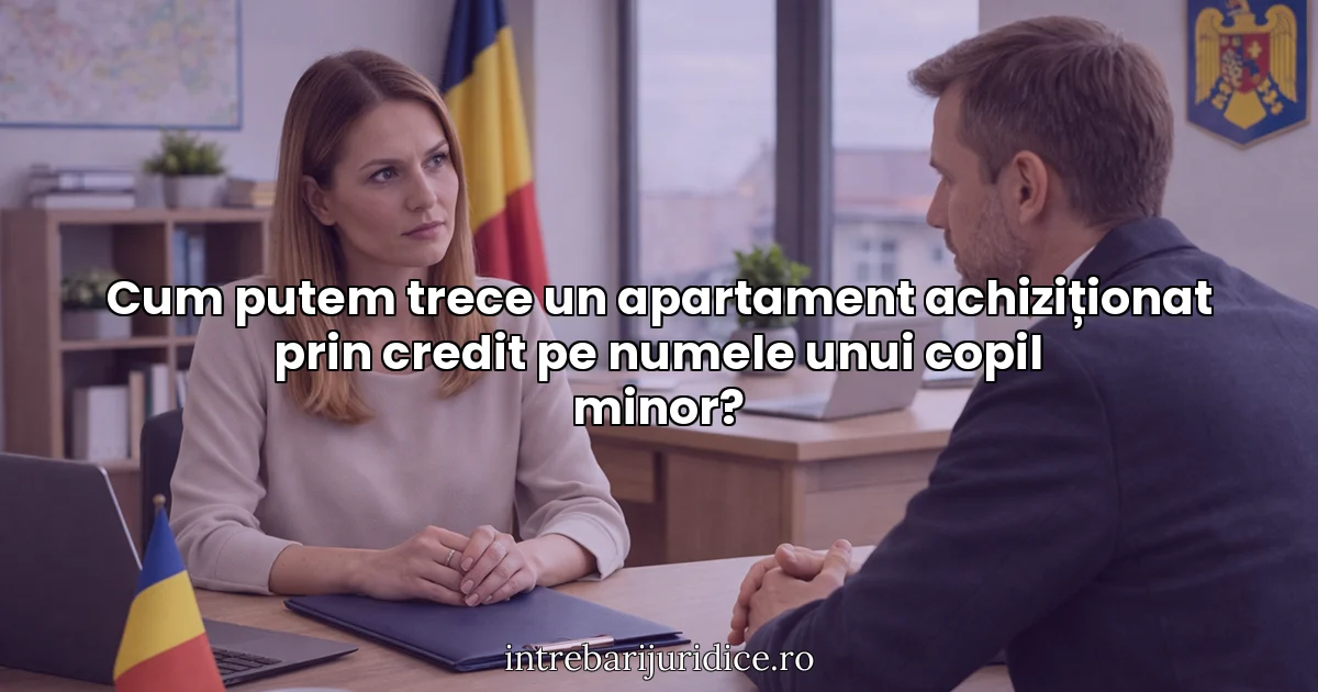 Cum putem trece un apartament achiziționat prin credit pe numele unui copil minor?