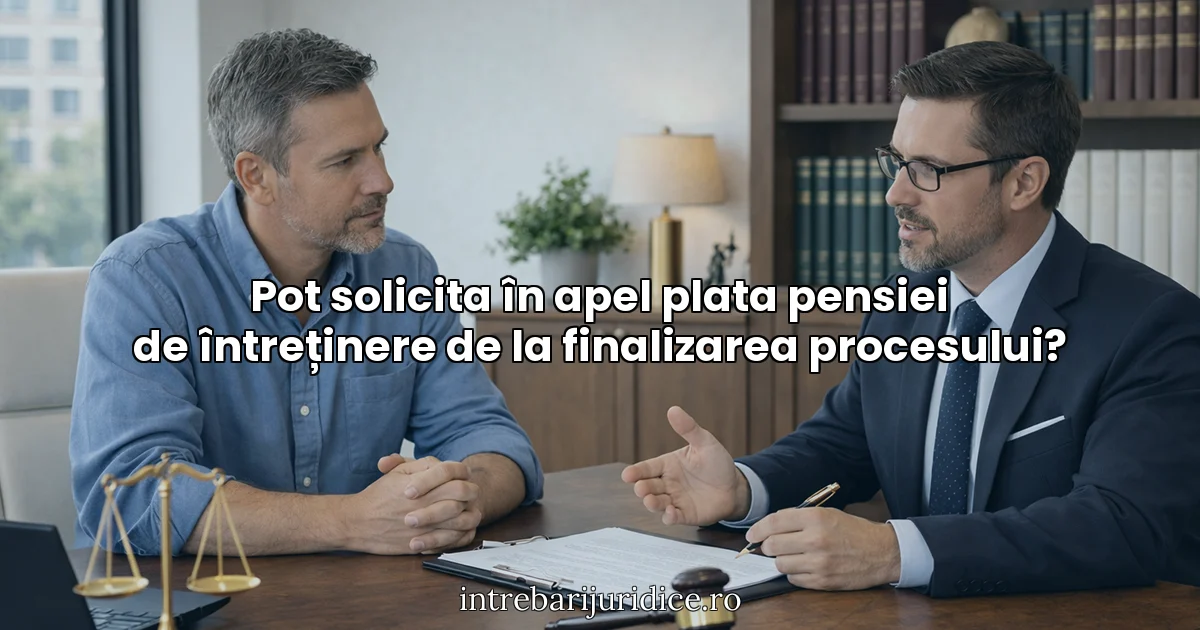 Pot solicita în apel plata pensiei de întreținere de la finalizarea procesului?