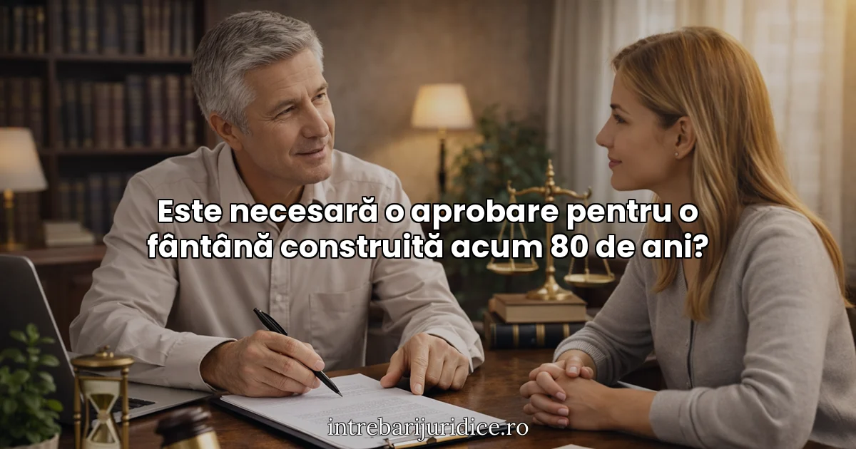 Este necesară o aprobare pentru o fântână construită acum 80 de ani?