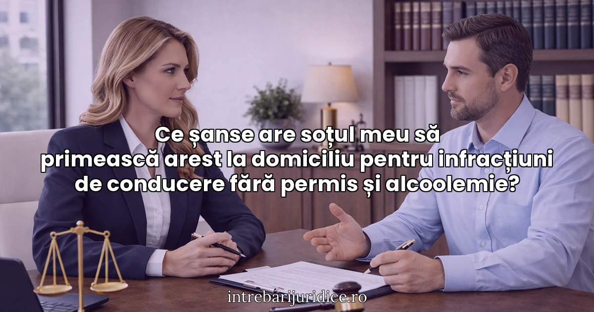 Ce șanse are soțul meu să primească arest la domiciliu pentru infracțiuni de conducere fără permis și alcoolemie?