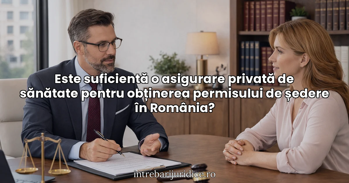 Este suficientă o asigurare privată de sănătate pentru obținerea permisului de ședere în România?
