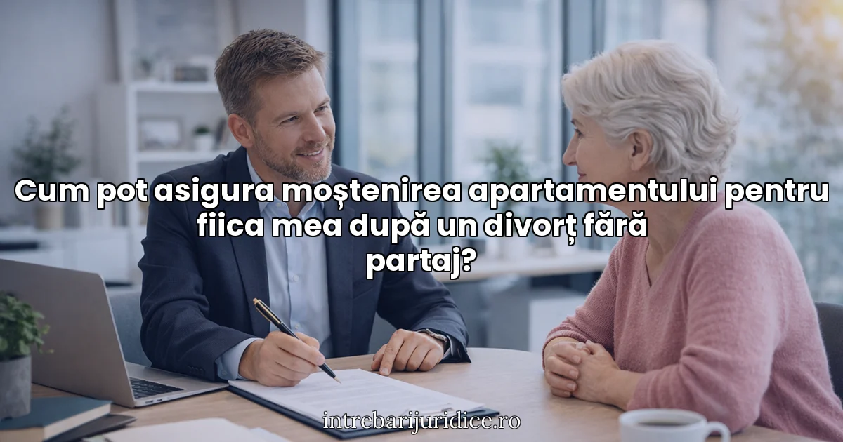 Cum pot asigura moștenirea apartamentului pentru fiica mea după un divorț fără partaj?