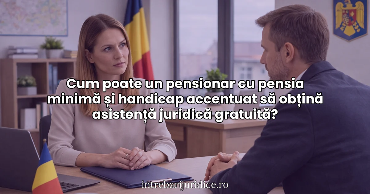 Cum poate un pensionar cu pensia minimă și handicap accentuat să obțină asistență juridică gratuită?